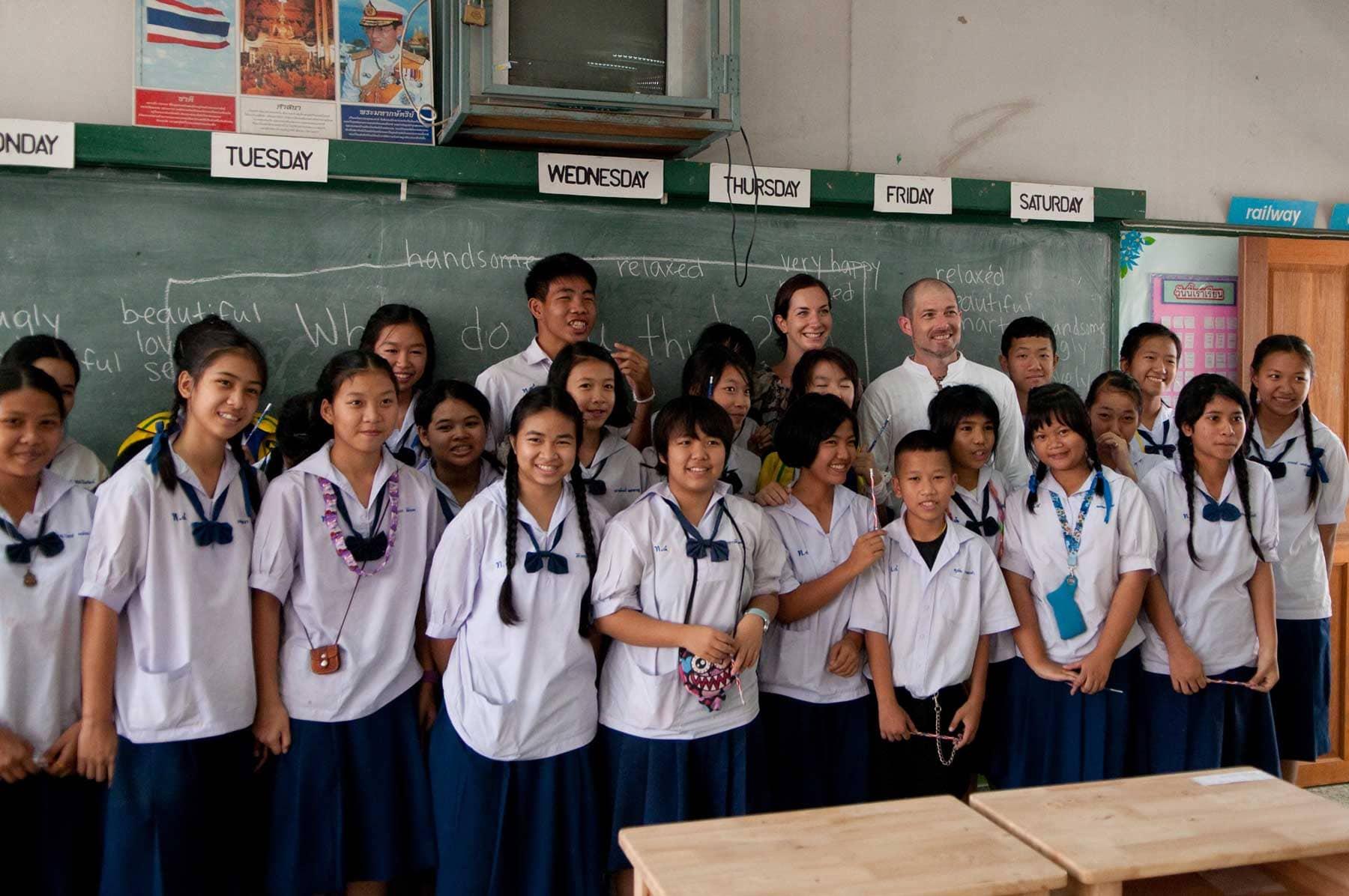 Class photo from teaching volunteer program.