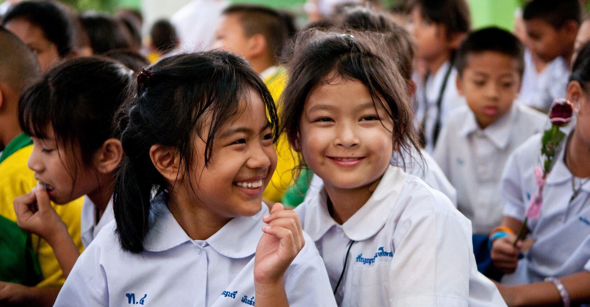 Two Thai school girls